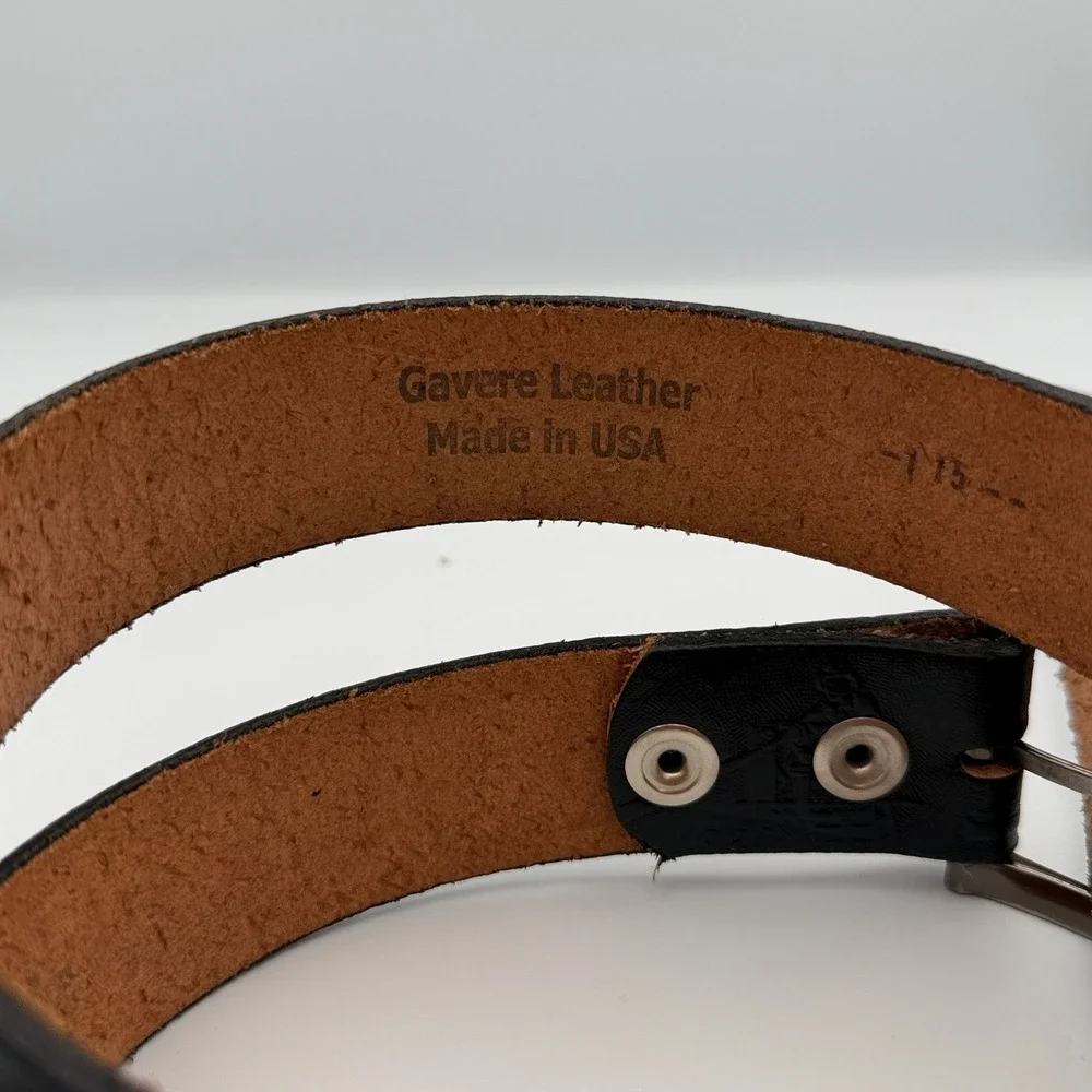 Gavere Leather Fire Department Belt Mens Med 34-38 Black Leather Firefighter USA